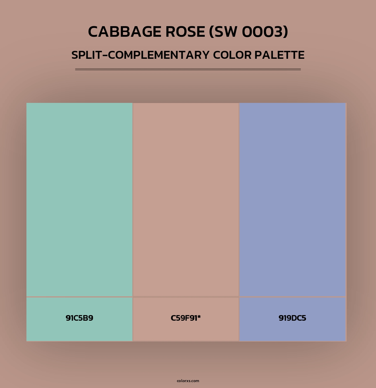 Cabbage Rose (SW 0003) - Split-Complementary Color Palette